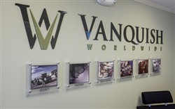 The reception area at Vanquish Worldwide gives visitors a taste of the many types of businesses in which the Maryville-based company is involved. -- Chase Malone | The Ledger